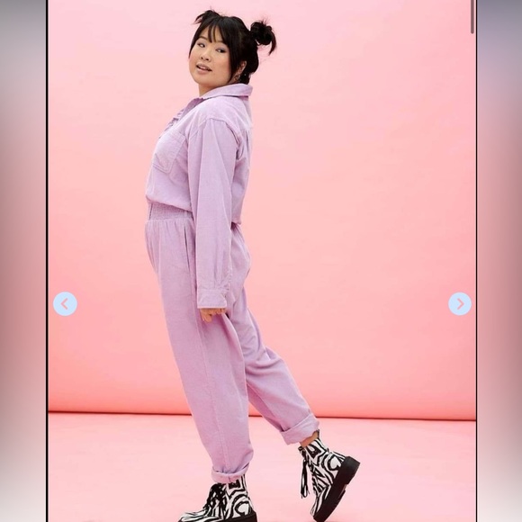 Lucy & Yak Eddie Jumpsuit Organic Cotton Corduroy Lavender Purple Size Small - Picture 2 of 16